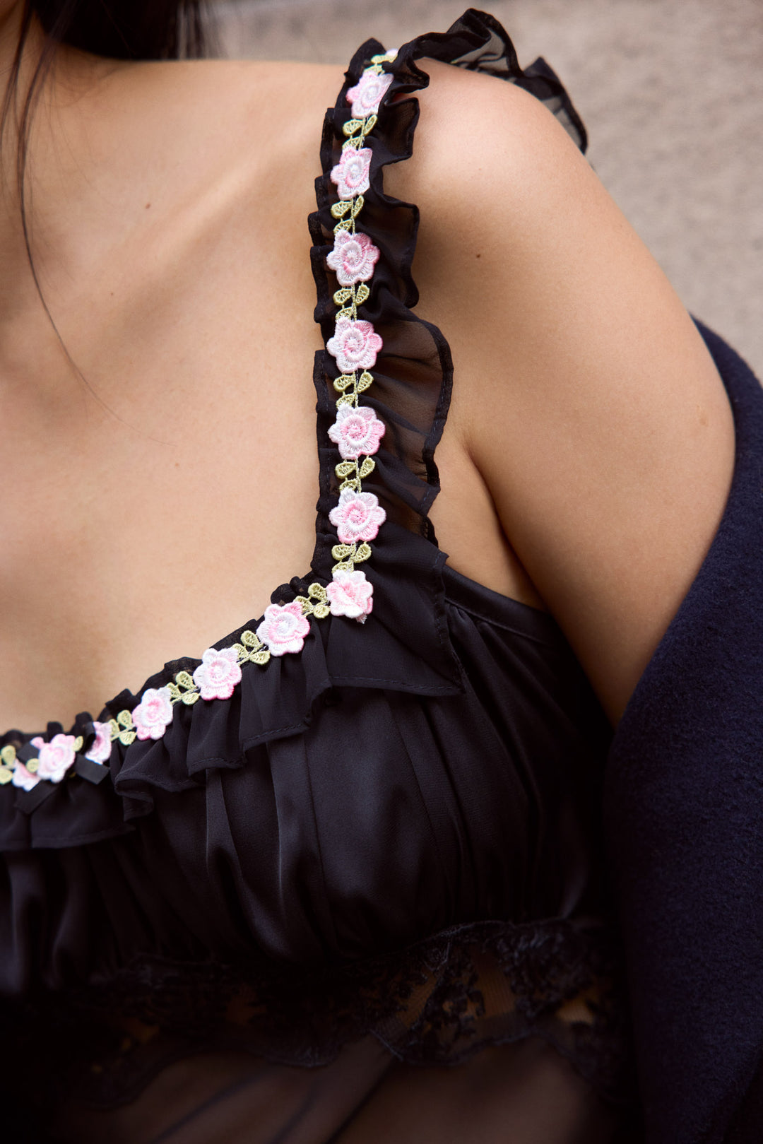 Gertrude Maxi Slip Dress — Black