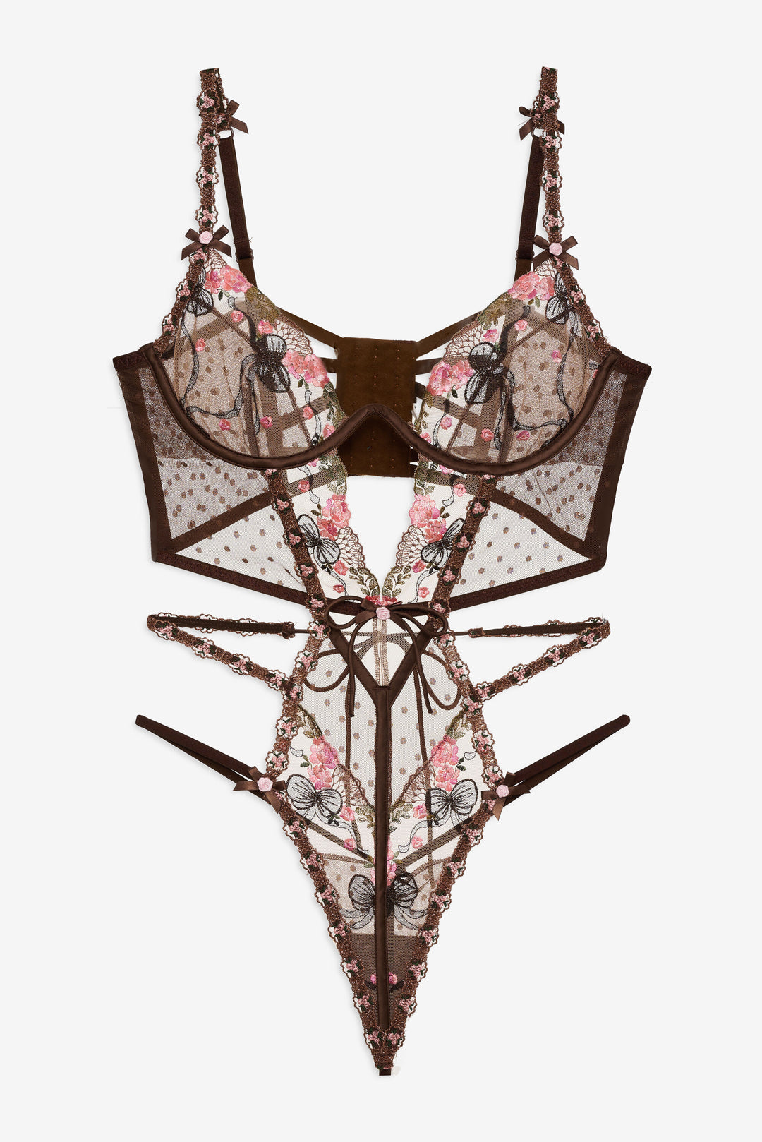 Runaway Bows Bodysuit — Brown