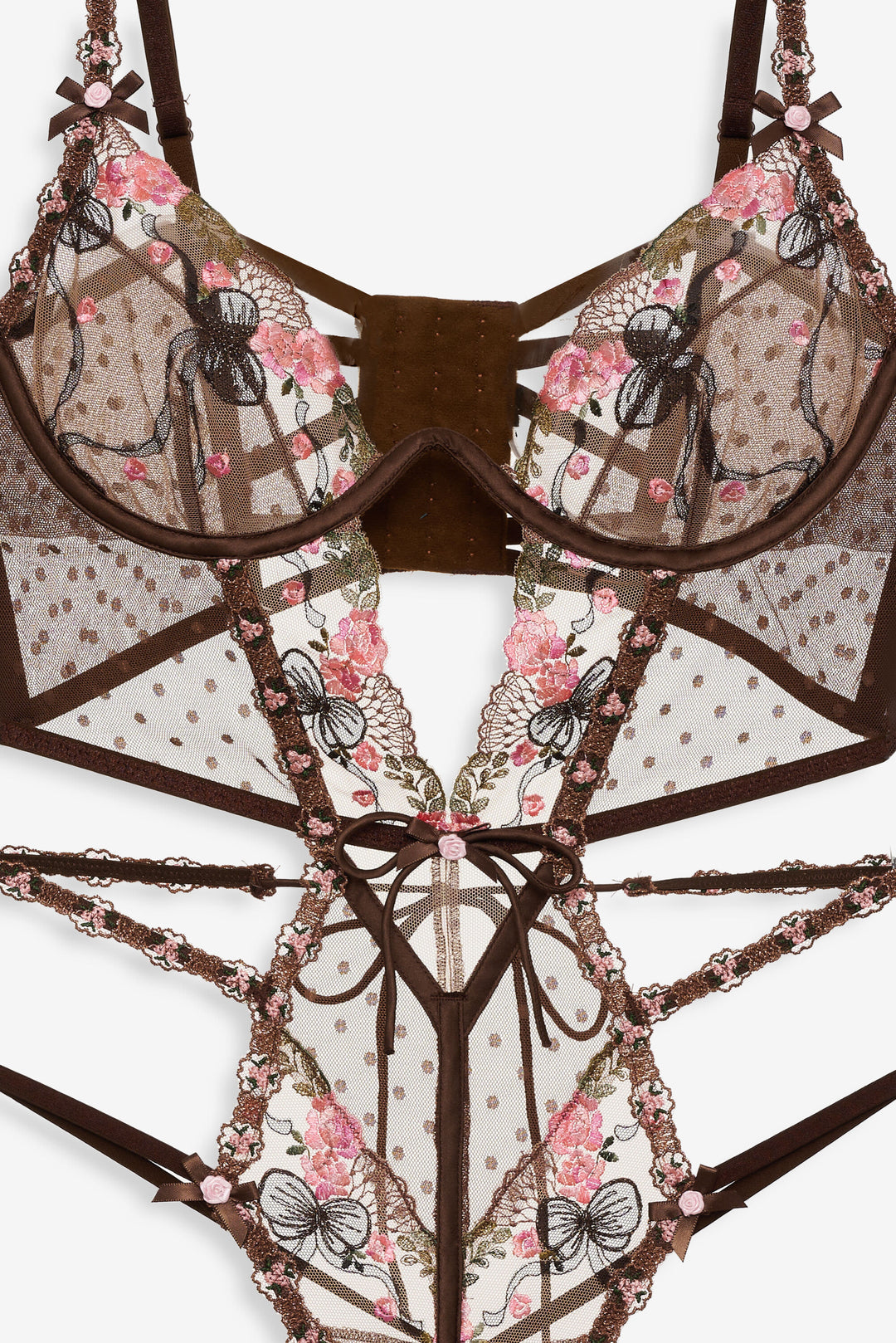 Runaway Bows Bodysuit — Brown