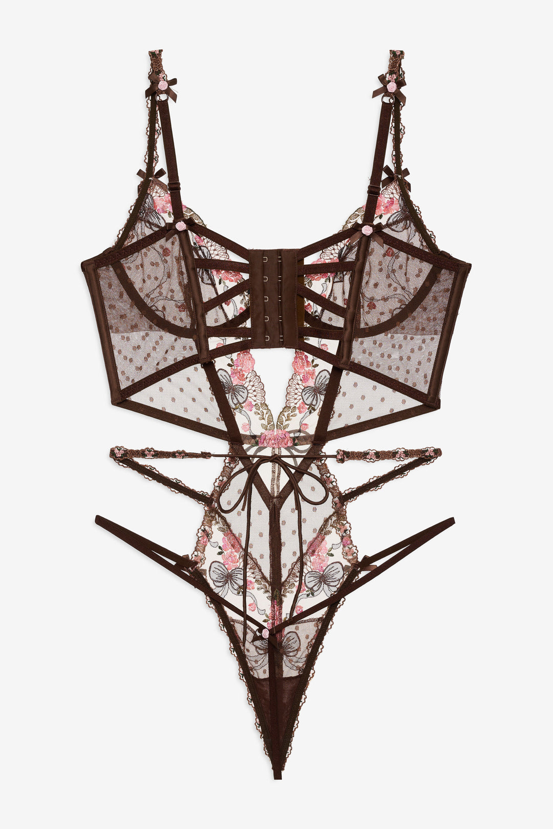 Runaway Bows Bodysuit — Brown