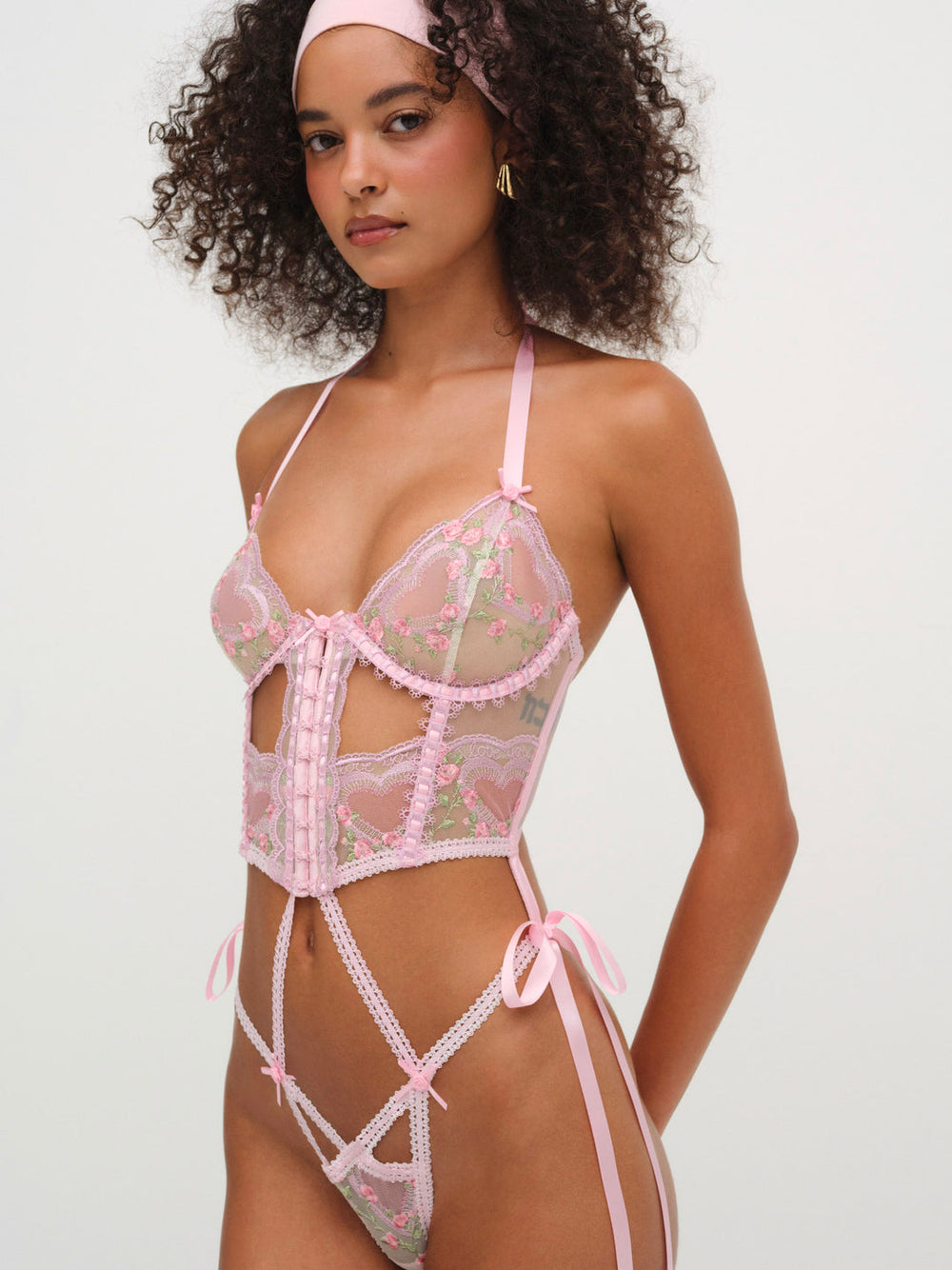 Ily Embroidered Teddy — Pink