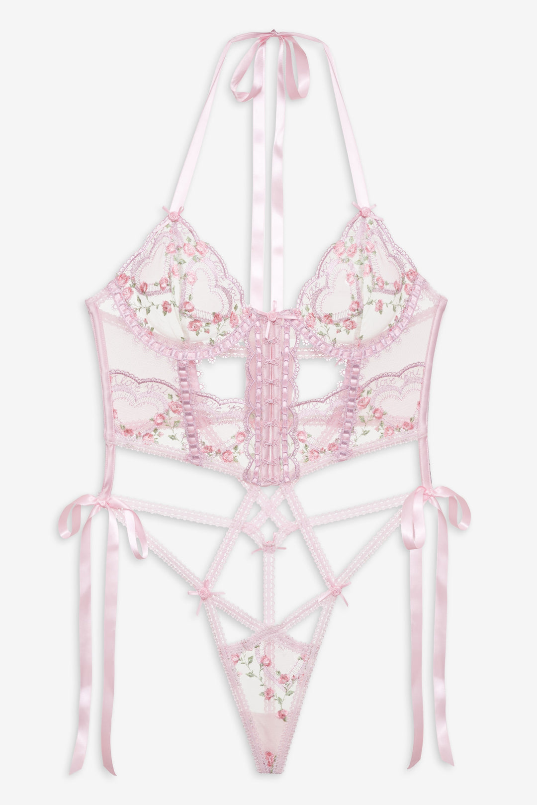 Ily Embroidered Teddy — Pink