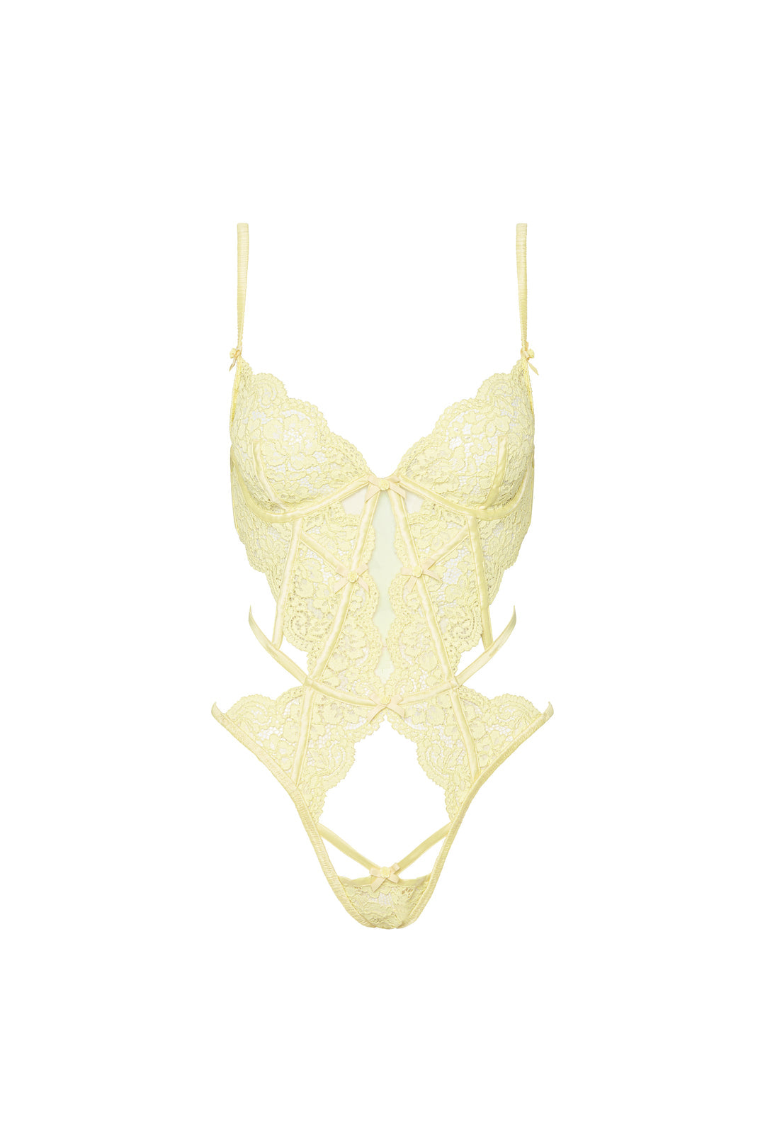Creamsicle Lace Bodysuit — Yellow