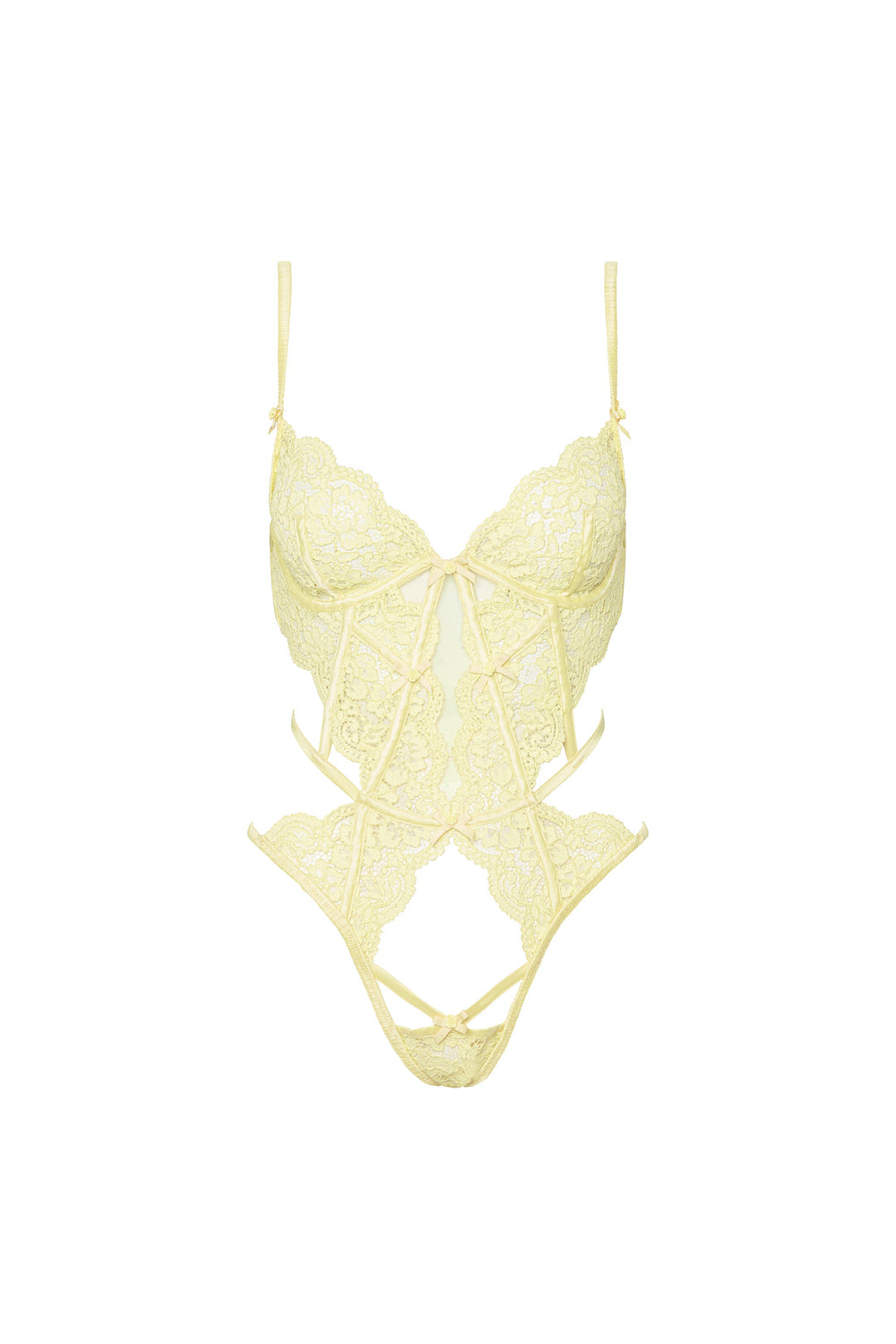 Creamsicle Lace Bodysuit — Yellow
