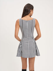 Scotch Bonnet Gingham Mini Dress — Black