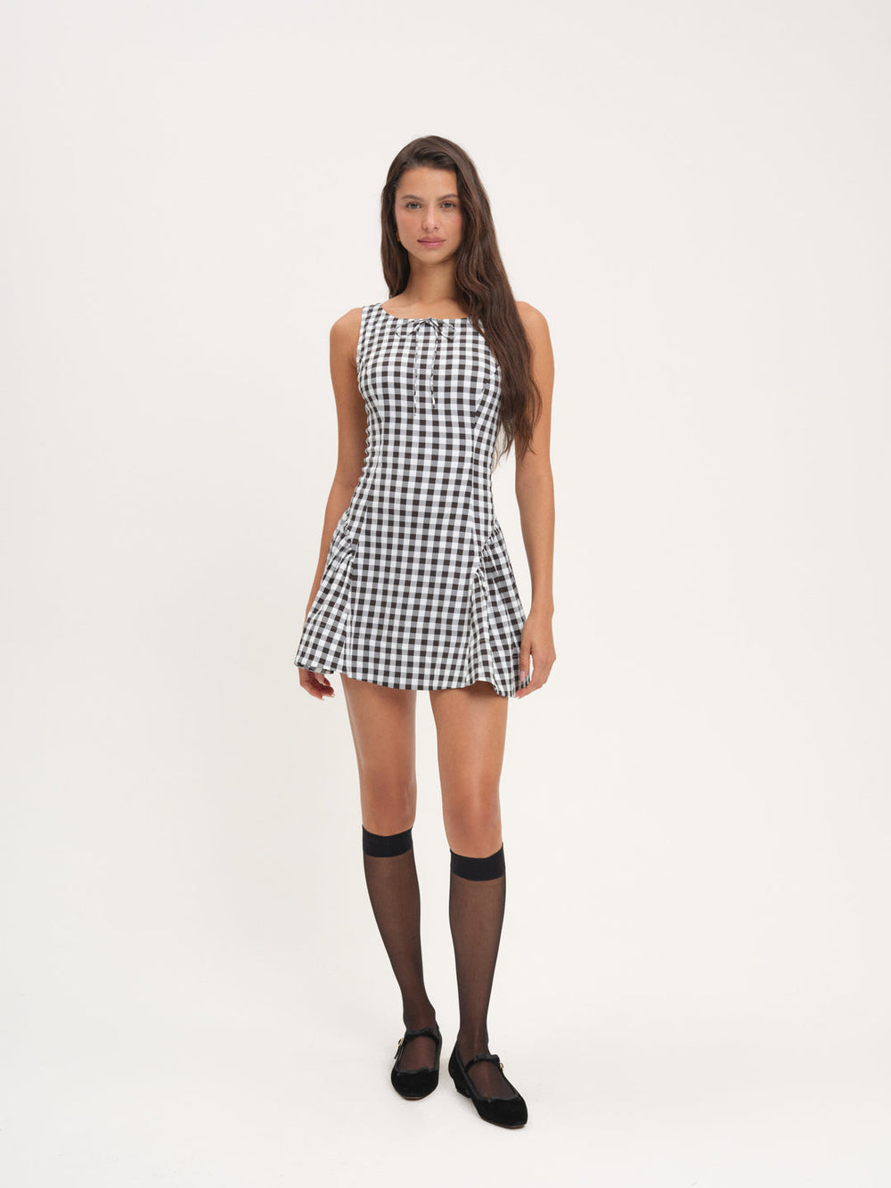 Scotch Bonnet Gingham Mini Dress — Black