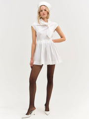 Helena Poplin Scarf Mini Dress — White