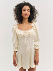 Carla Jacquard Mini Dress — Cream