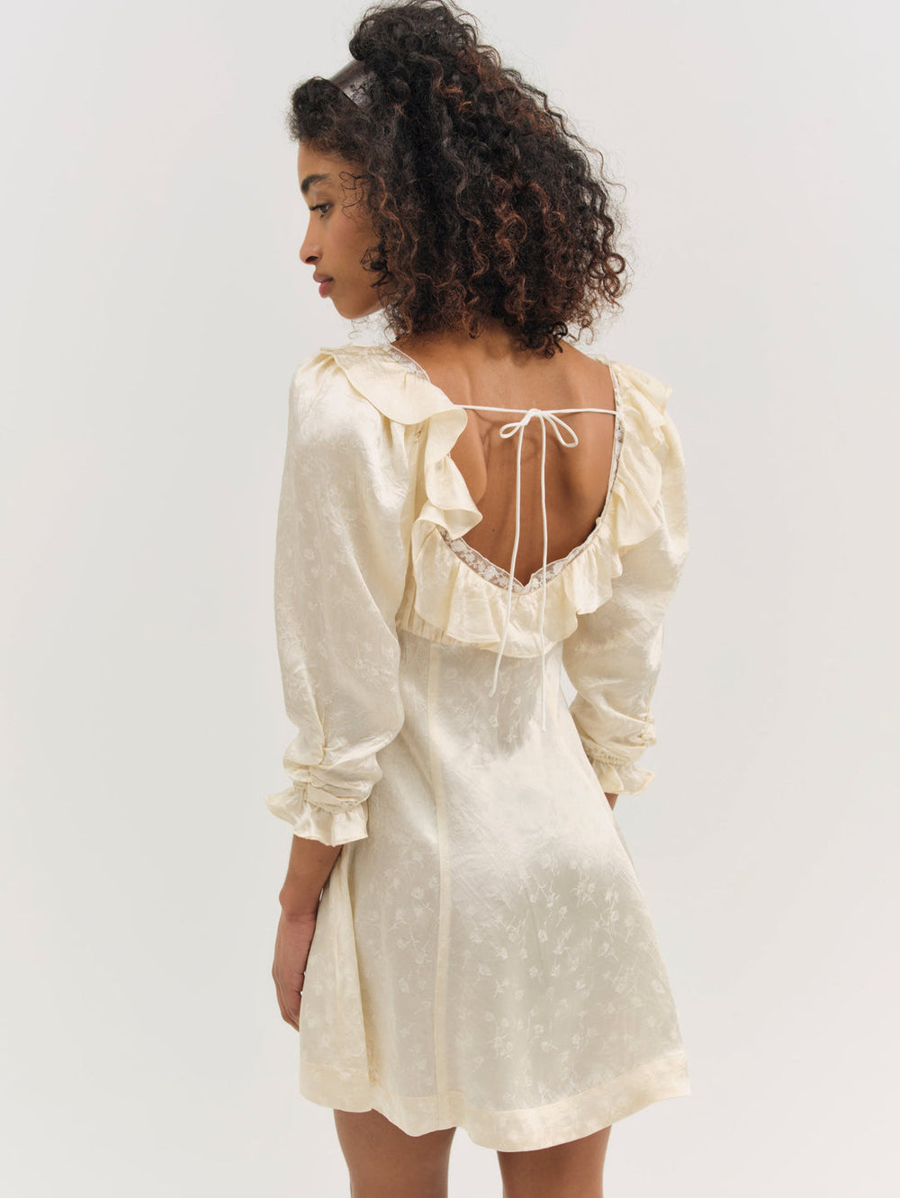 Carla Jacquard Mini Dress — Cream