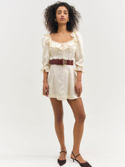Carla Jacquard Mini Dress — Cream