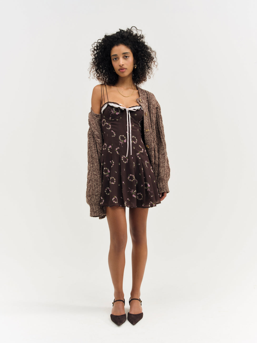 Kate Mini Dress — Brown