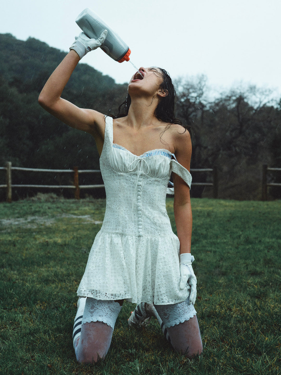 Daisy Lace Mini Dress — White