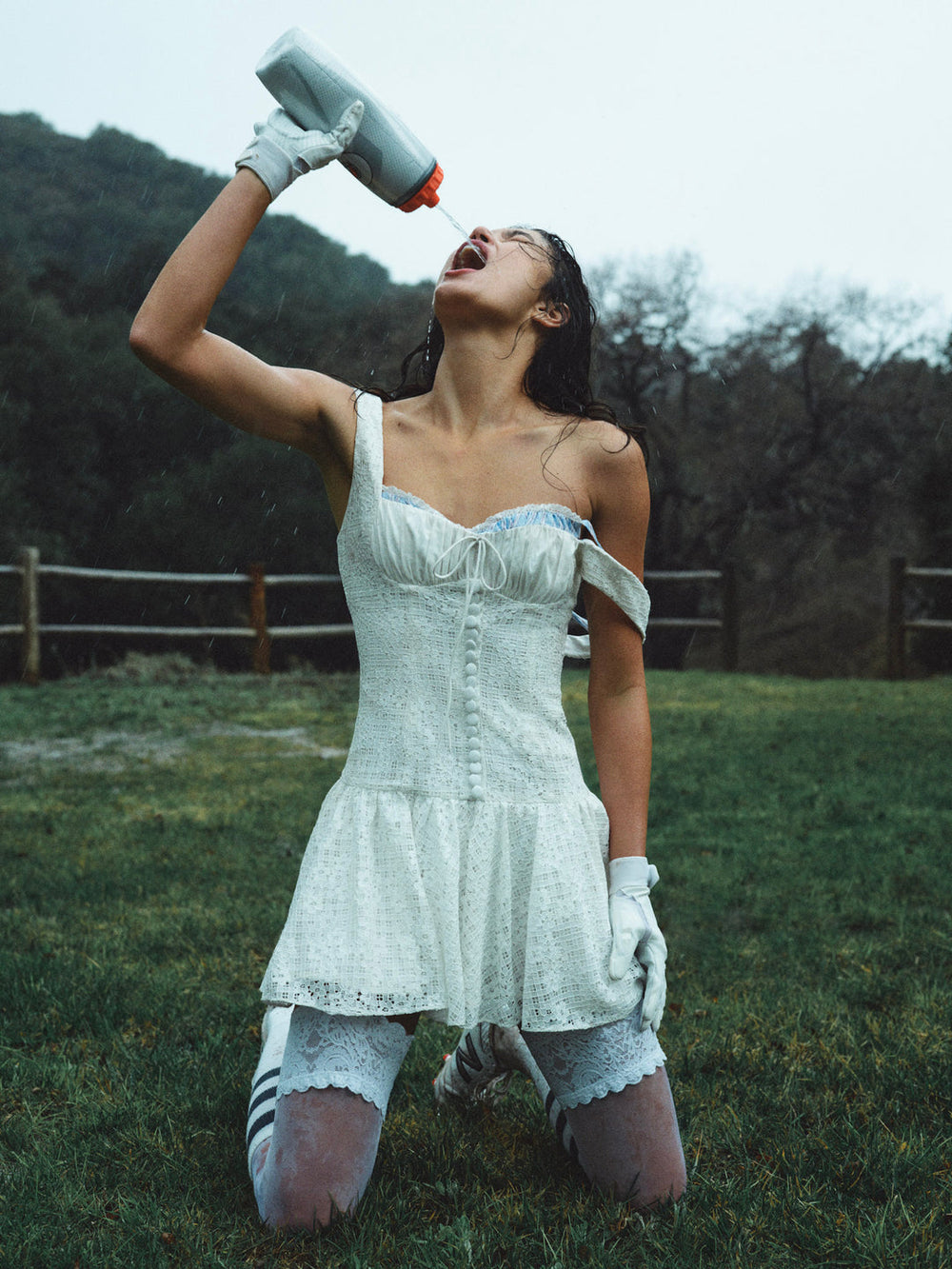 Daisy Lace Mini Dress — White