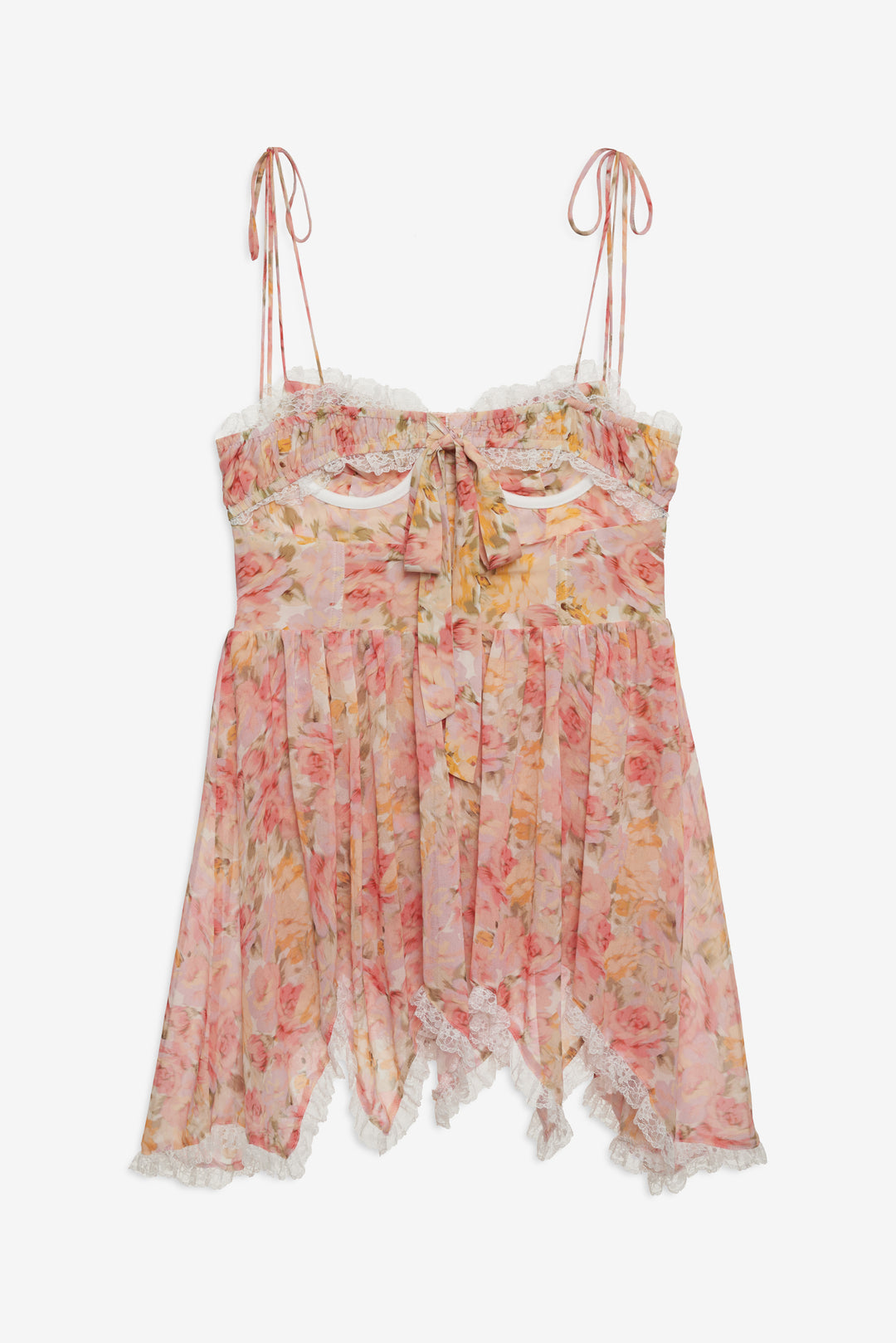 Elea Asymmetrical Mini Dress — Peach