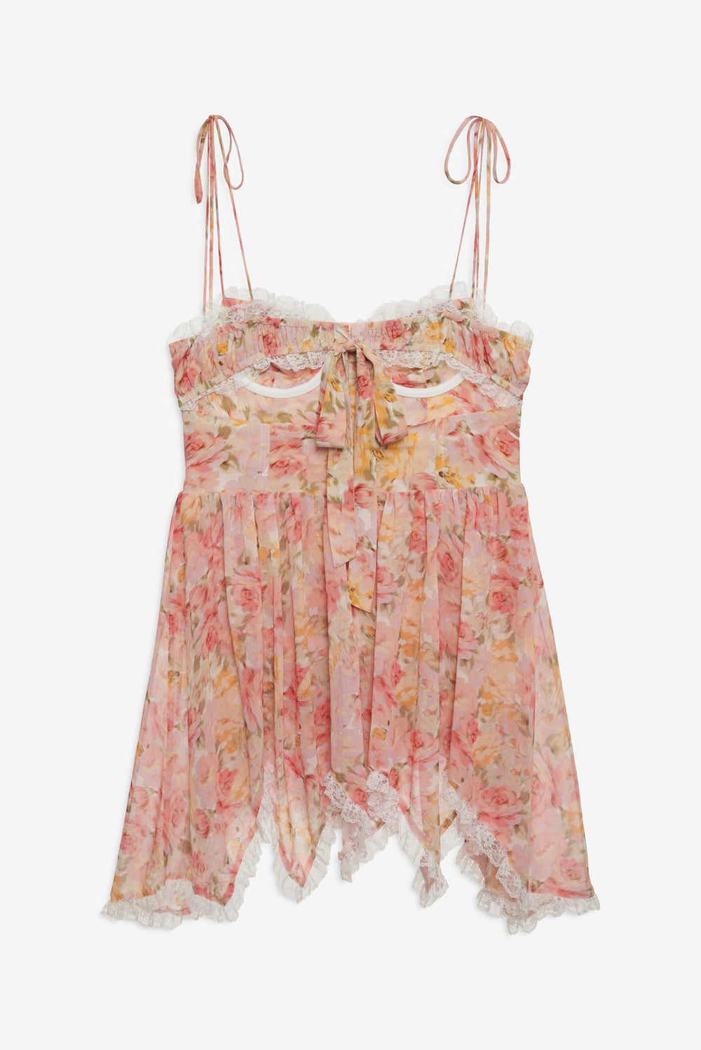 Elea Asymmetrical Mini Dress — Peach