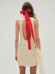 Frosted Organza Mini Dress — Cream