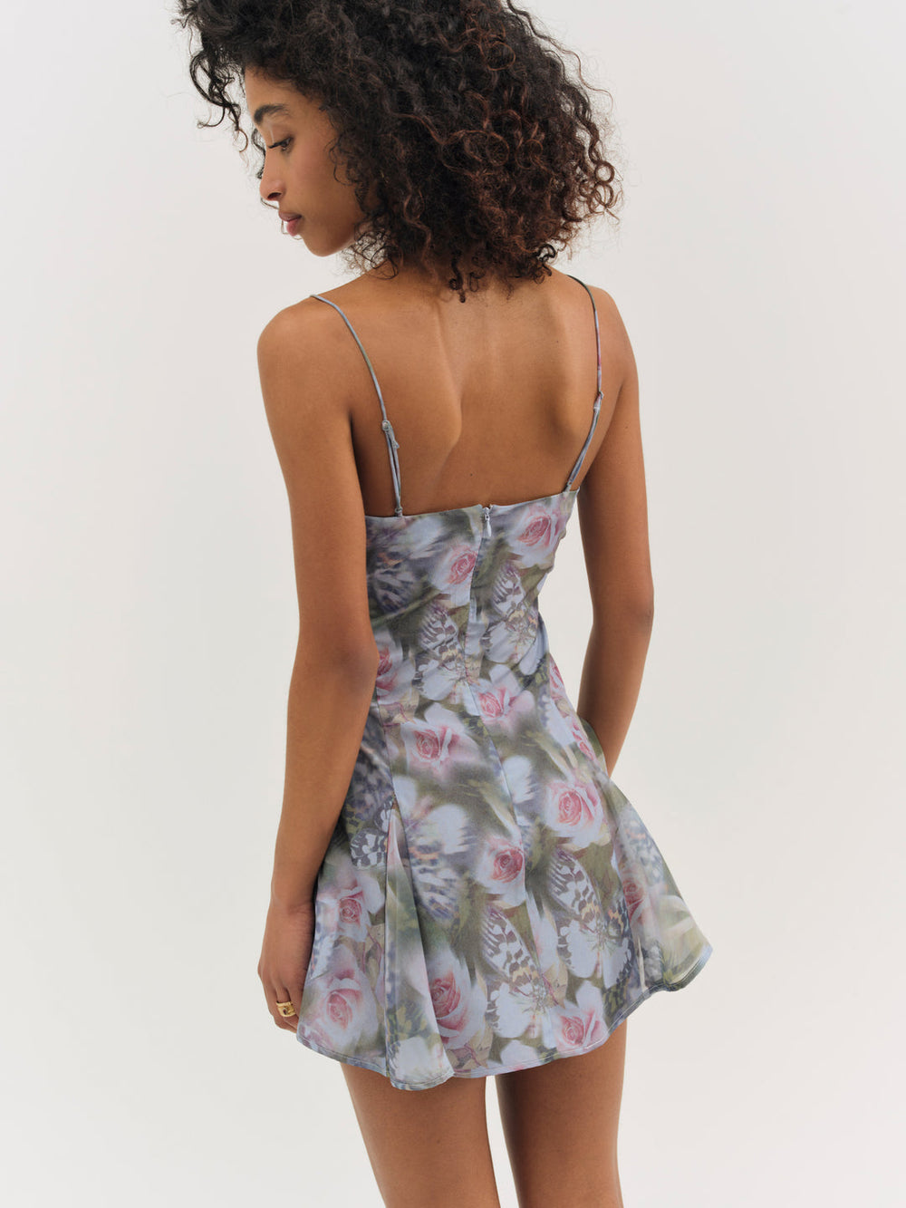 Fallen Floral Mini Dress — Purple