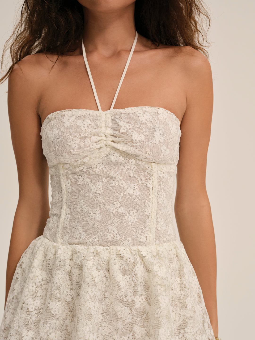 Ciao Lace Mini Dress — Natural