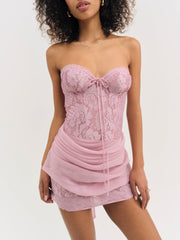 Claudia Rose Lace Micro Mini Dress — Mulberry