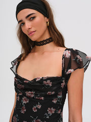 Aigrette Mini Dress — Black