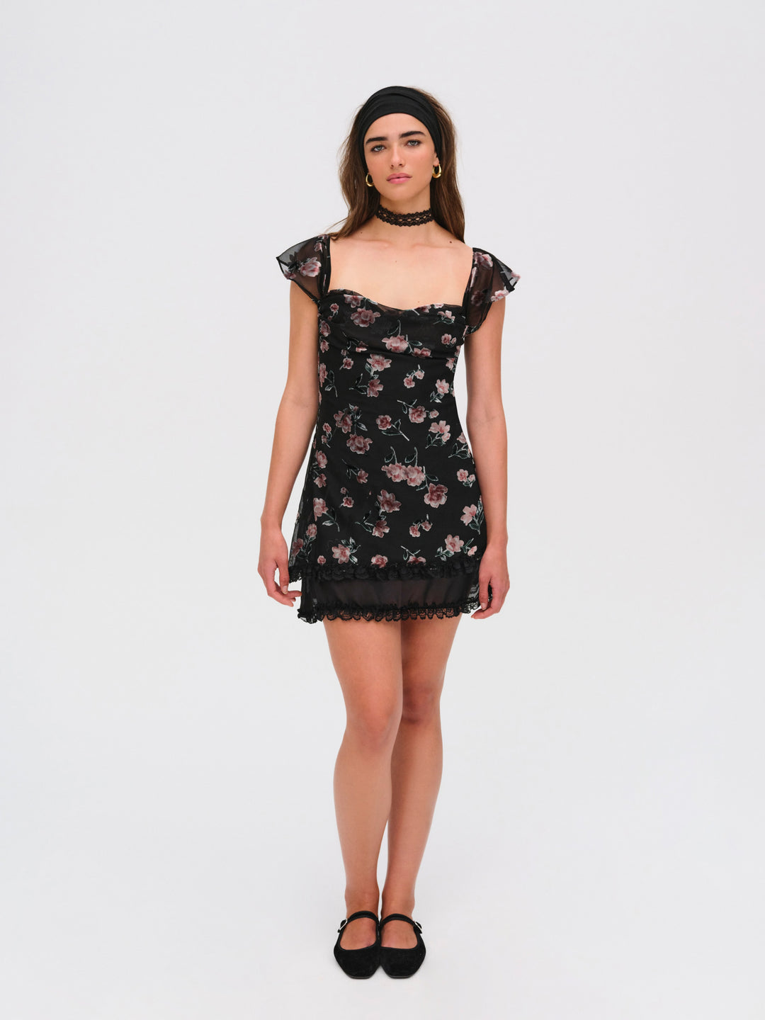 Aigrette Mini Dress — Black
