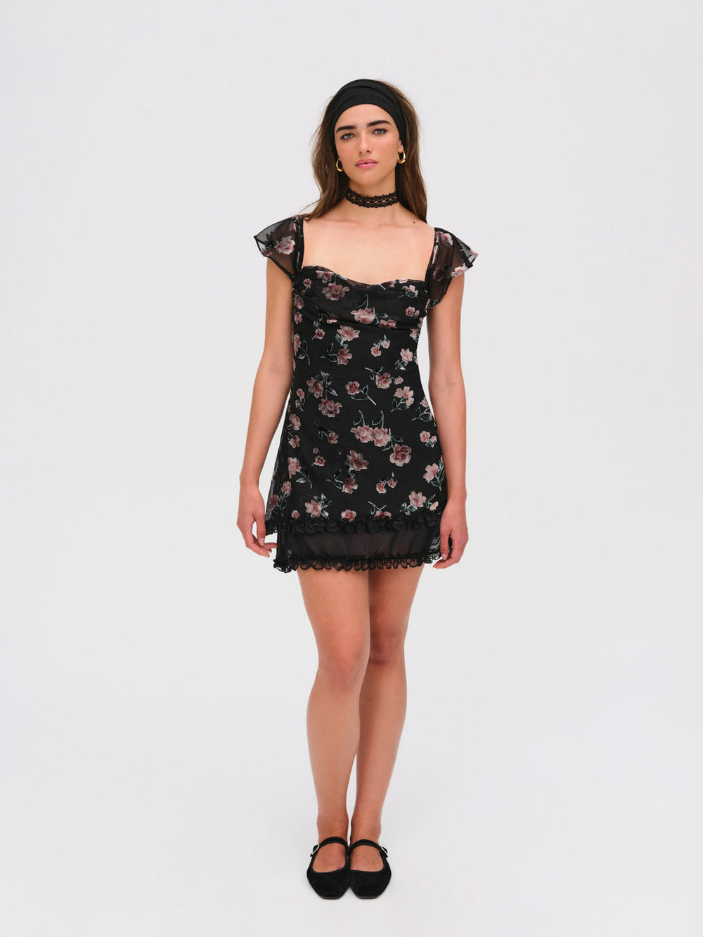 Aigrette Mini Dress — Black