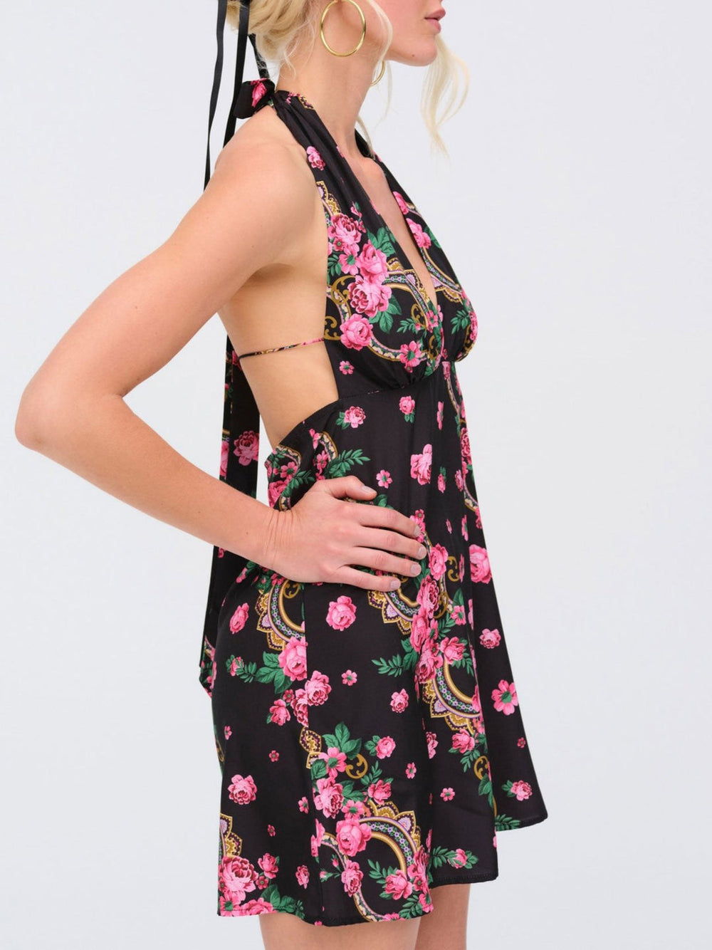 Justice Halter Mini Dress — Black