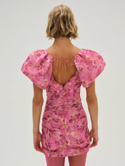 Blurred Roses Mini Dress — Pink