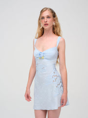 Claudia Mini Dress — Blue