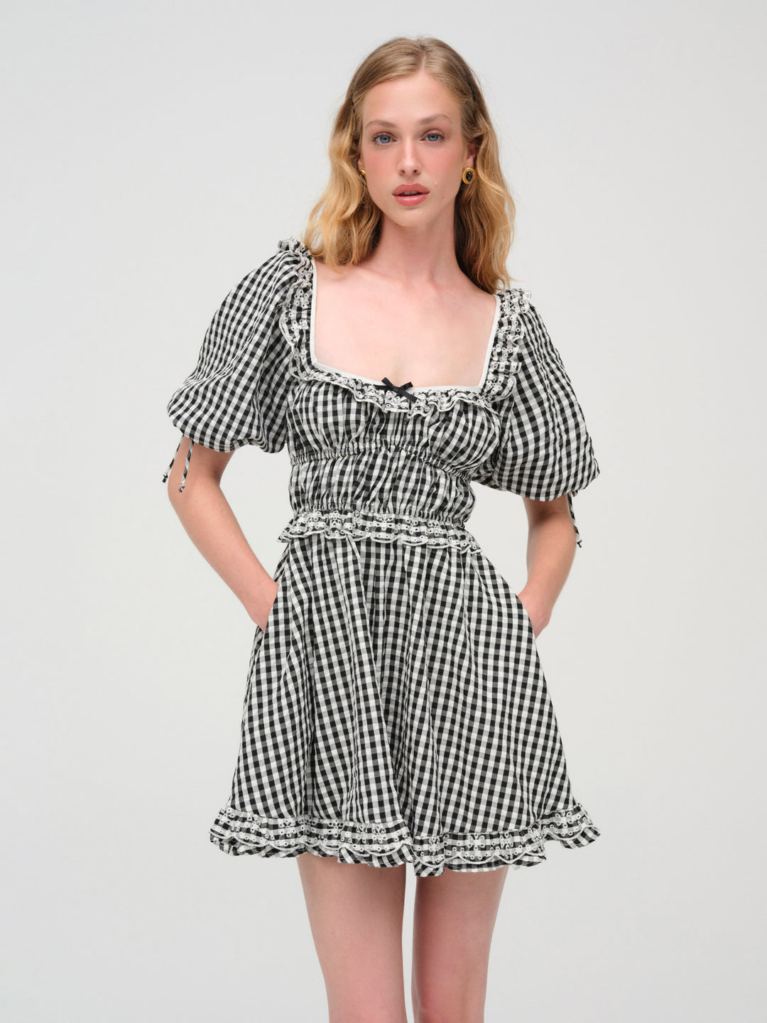 Jackson Mini Dress — Black Gingham