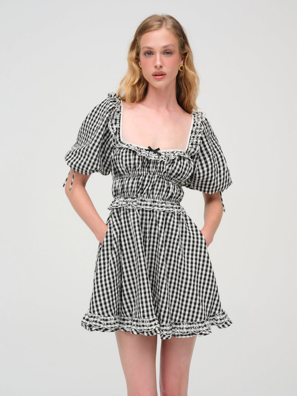Jackson Mini Dress — Black Gingham