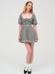 Jackson Mini Dress — Black Gingham