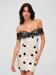 Dorothy Dot Mini Dress — Cream