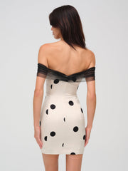 Dorothy Dot Mini Dress — Cream