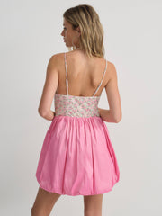 Berry Bud Bubble Mini Dress — Pink