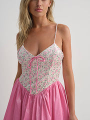 Berry Bud Bubble Mini Dress — Pink