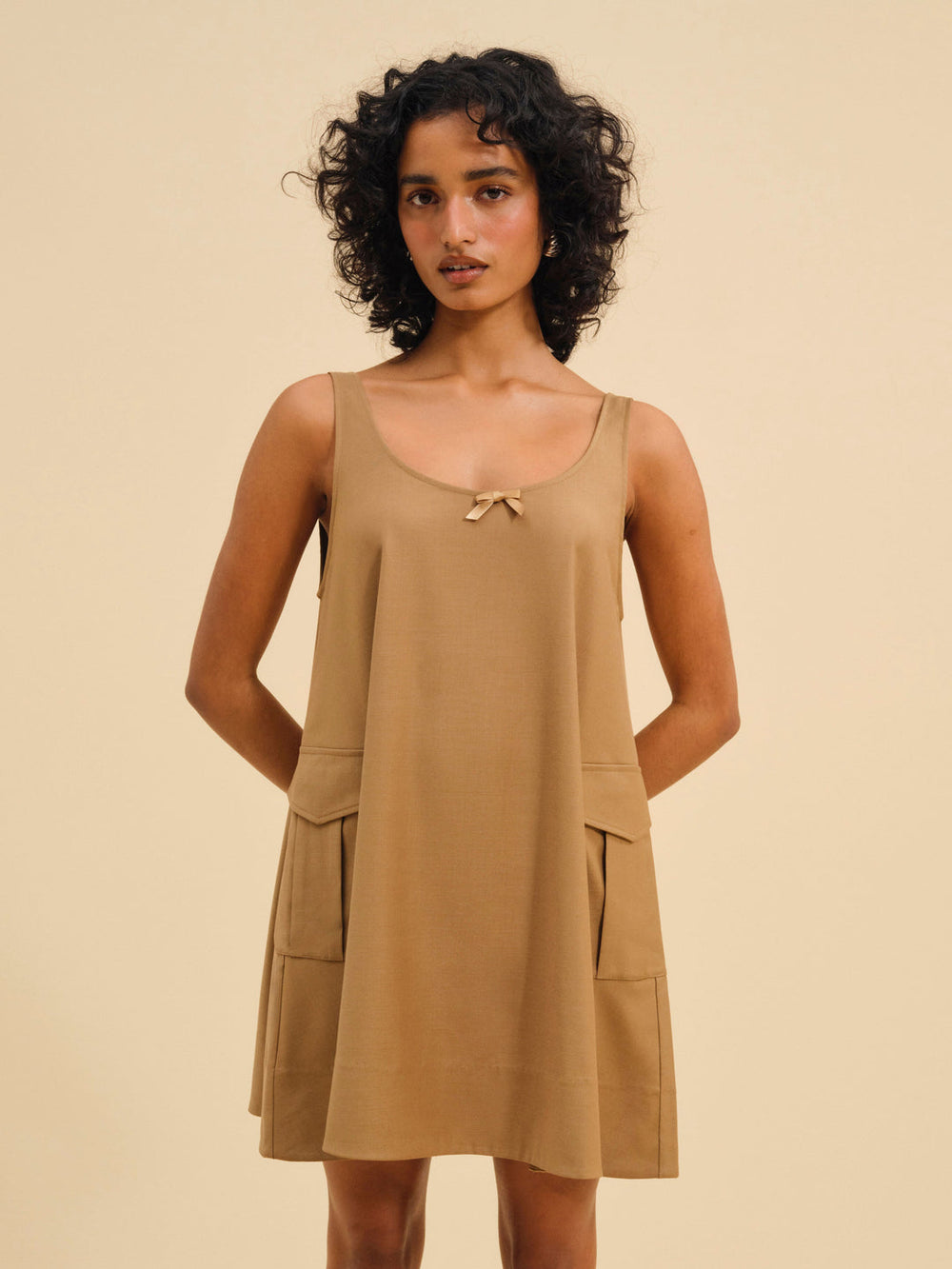 Elanah Mini Dress — CAMEL