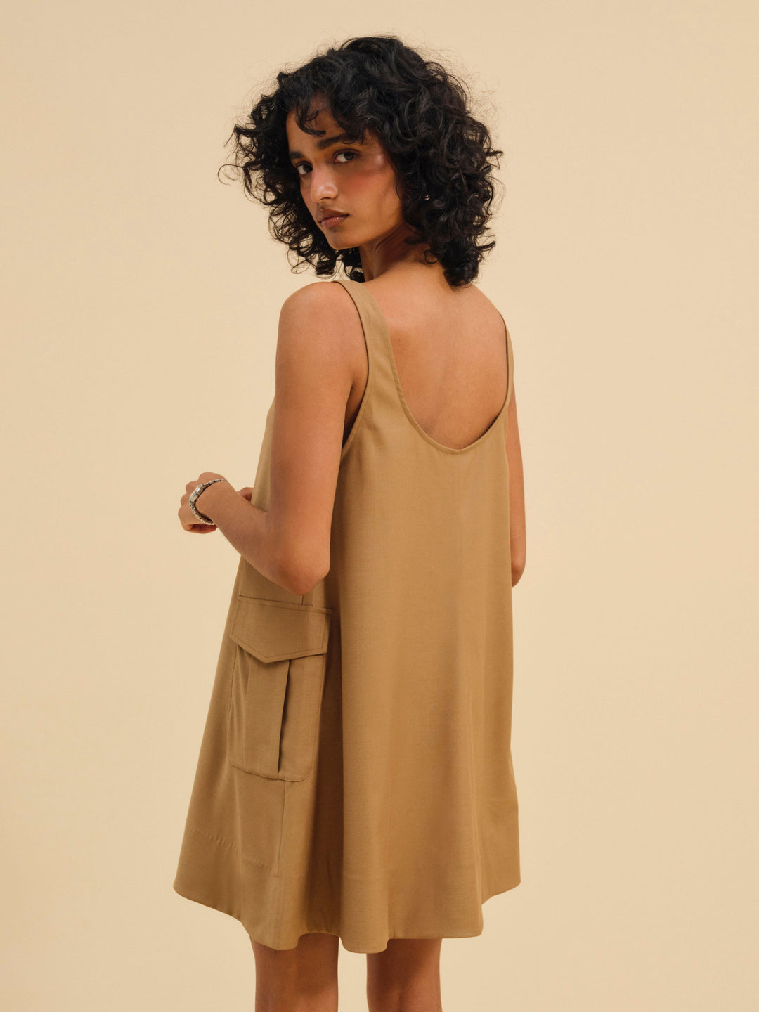 Elanah Mini Dress — CAMEL