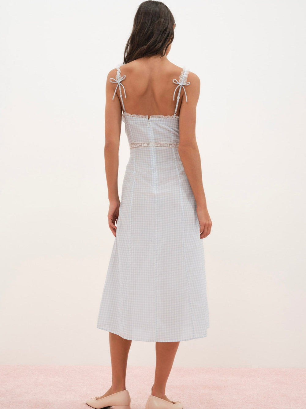 Bluebell Gingham Midi Dress — Blue