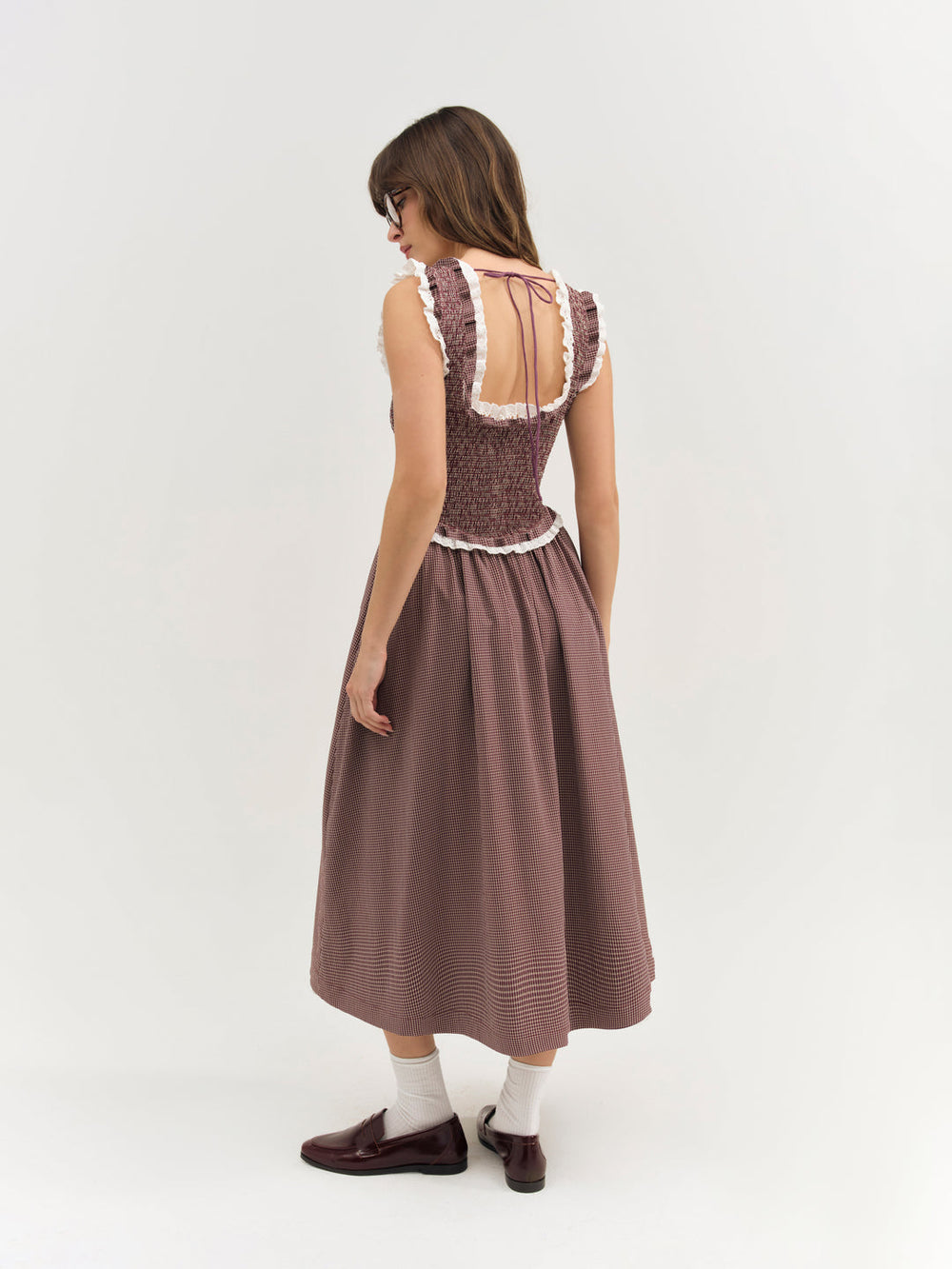 Morgan Midi Dress — Burgundy