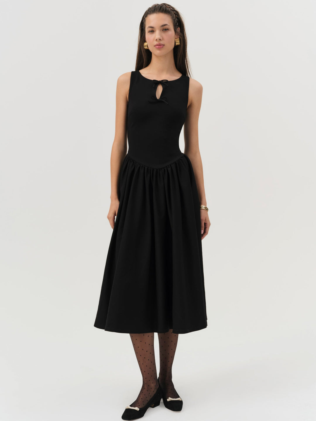 Anika Midi Dress — Black