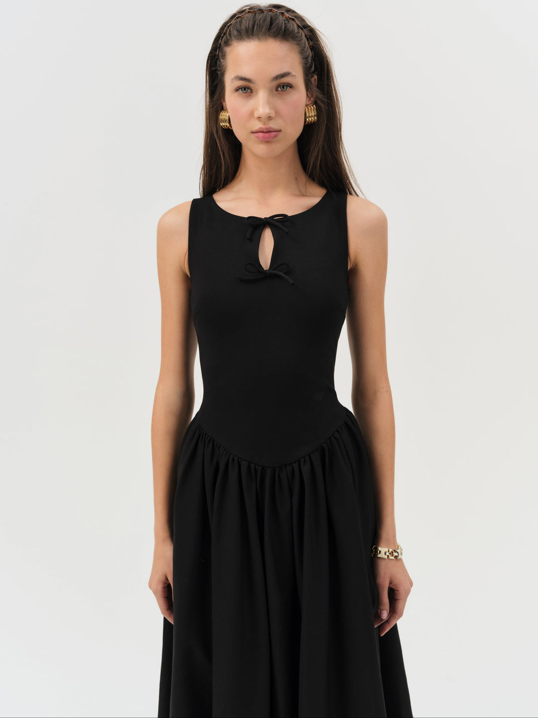 Anika Midi Dress — Black
