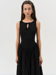 Anika Midi Dress — Black