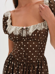 Ines Midi Dress — Chocolate