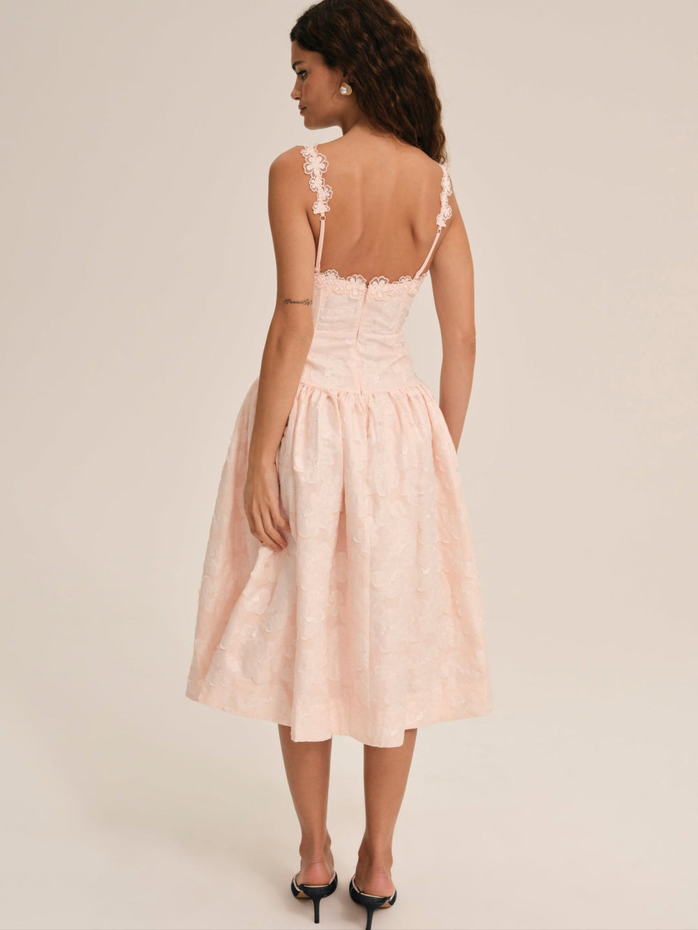 Florence Midi Dress — Peach