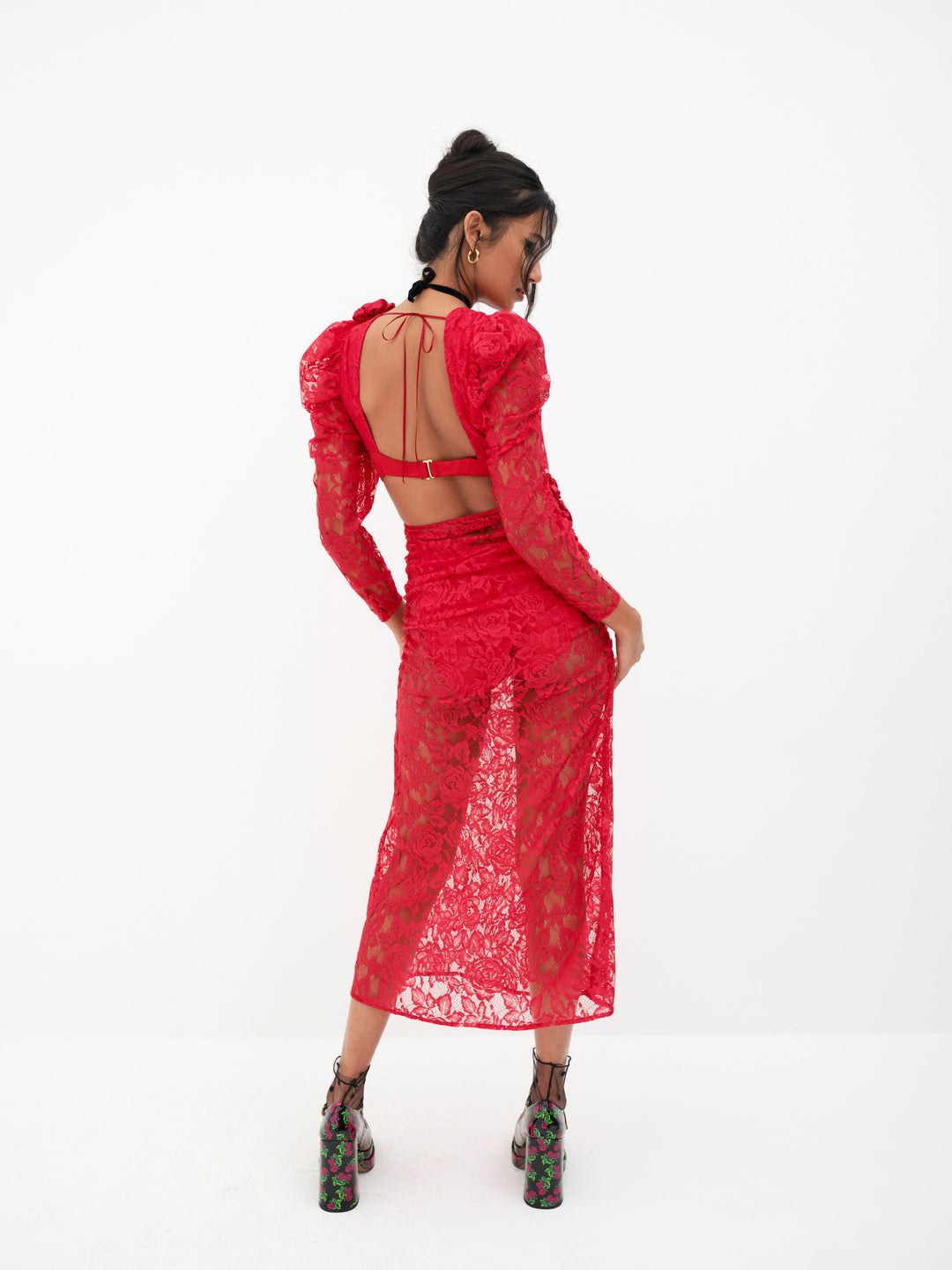 Kana Midi Dress — Red