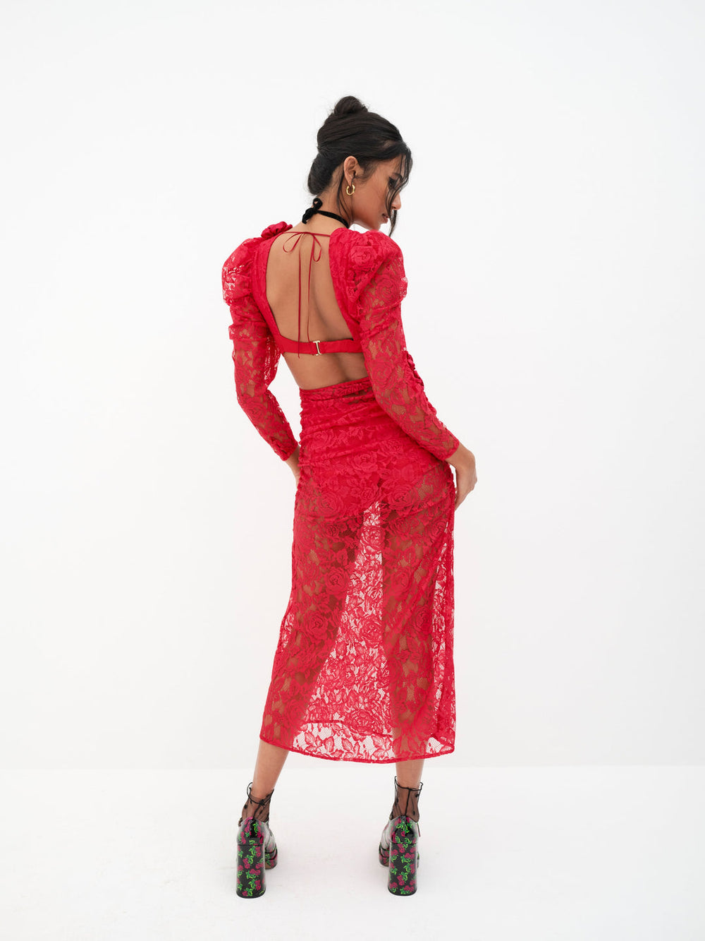 Kana Midi Dress — Red