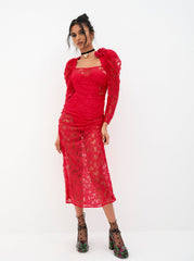 Kana Midi Dress — Red