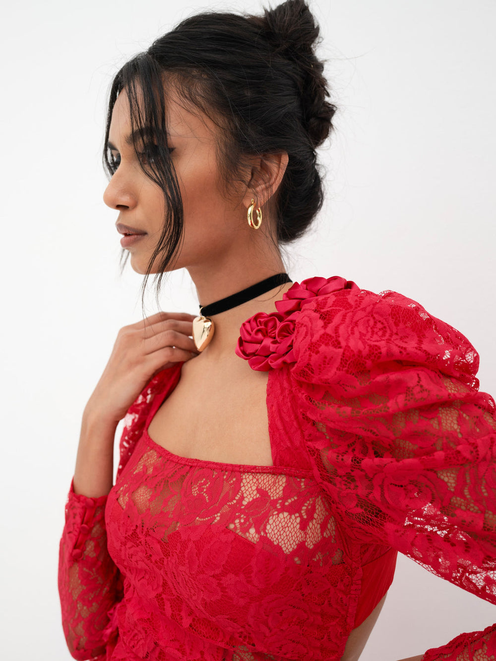 Kana Midi Dress — Red