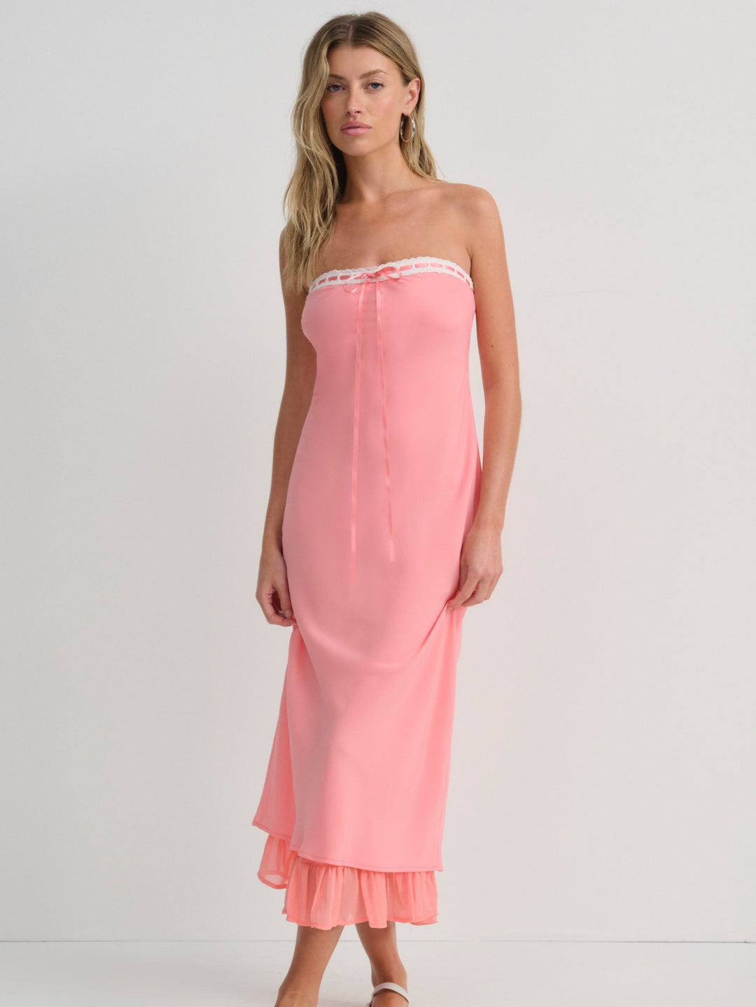 Daisy Mae Midi Dress — Coral